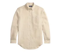 Gestreiftes Button-down-Hemd - Nude