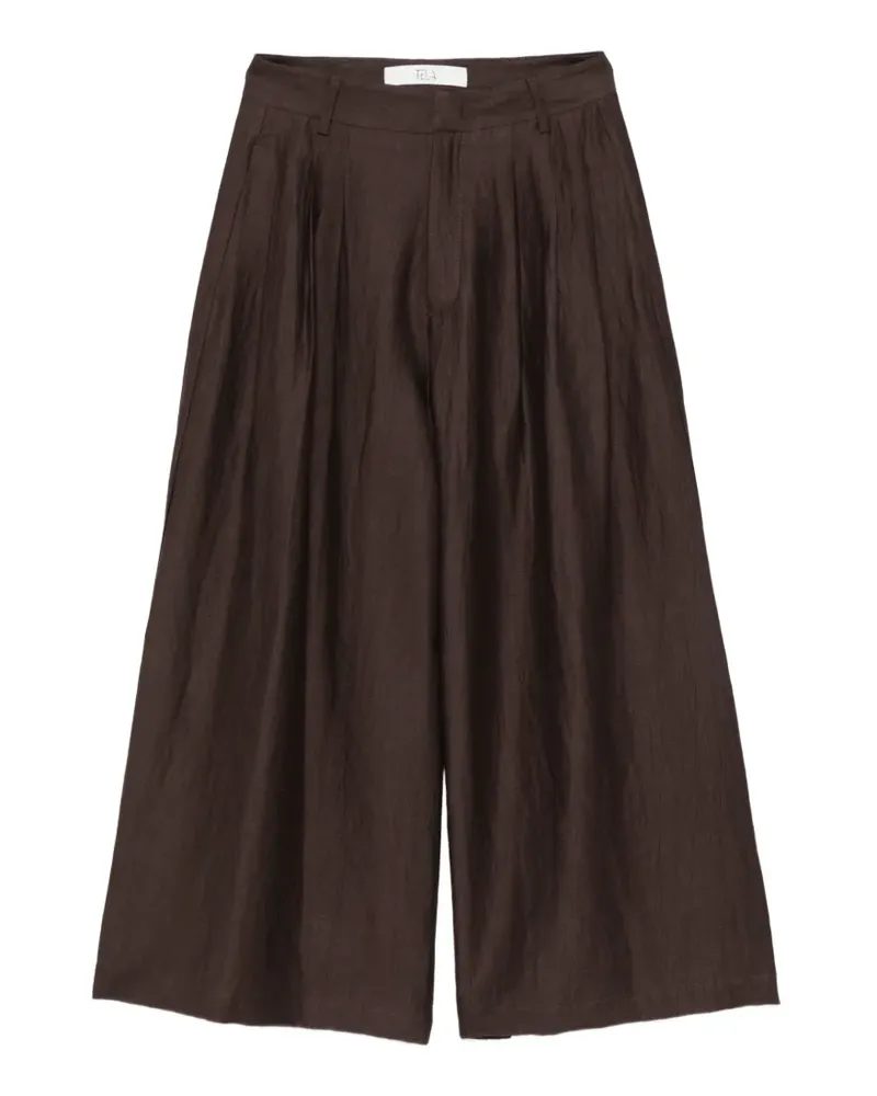 TELA Cookie pleated wide trousers - Braun Braun
