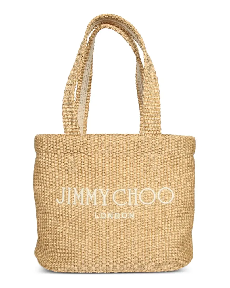 Jimmy Choo Gewebter Tote Bag mit Logo-Stickerei - Nude Nude