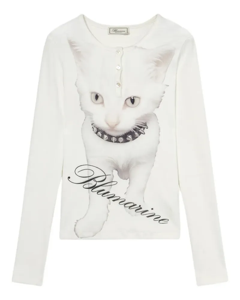 Blumarine T-Shirt mit Print - Weiß Weiß