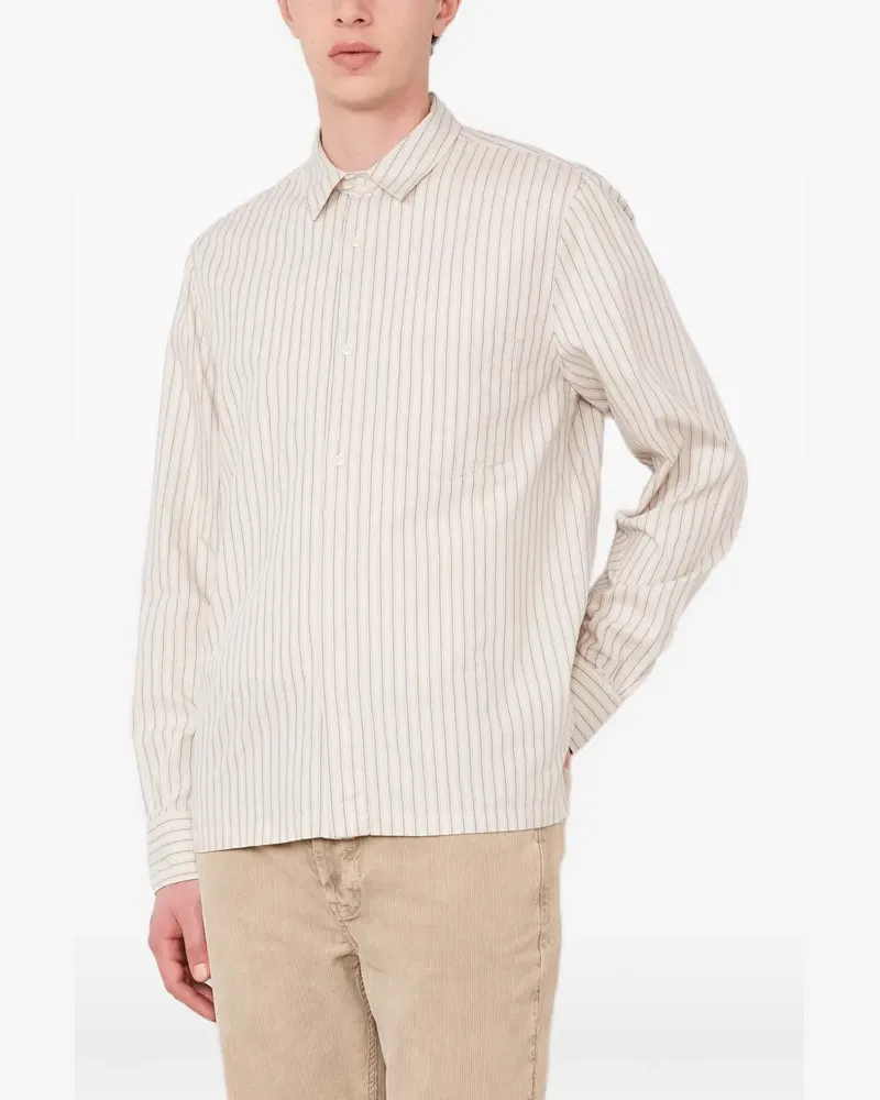 Officine Generale Aedan vertical-stripe shirt - Nude Nude
