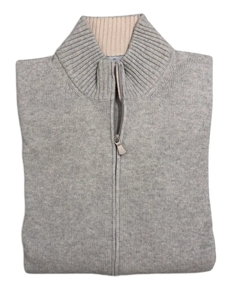 Gran Sasso Pullover mit Reißverschluss und geripptem Kragen - Grau Grau