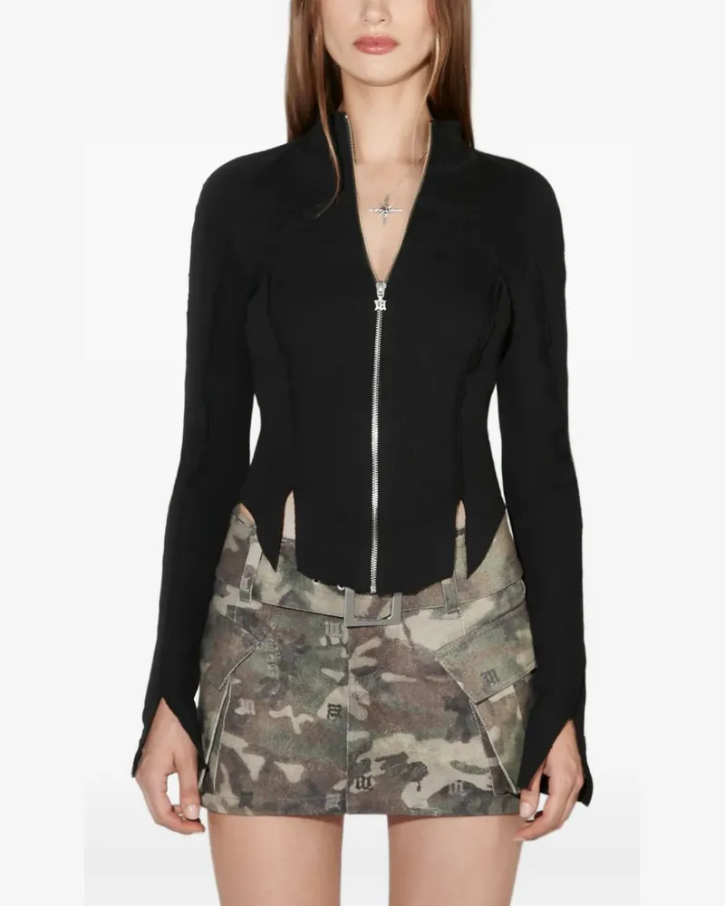 MISBHV Cardigan mit Reißverschluss - Schwarz Schwarz