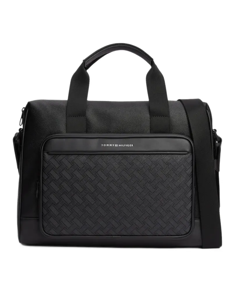 Tommy Hilfiger Schultertasche mit Korbgeflecht - Schwarz Schwarz