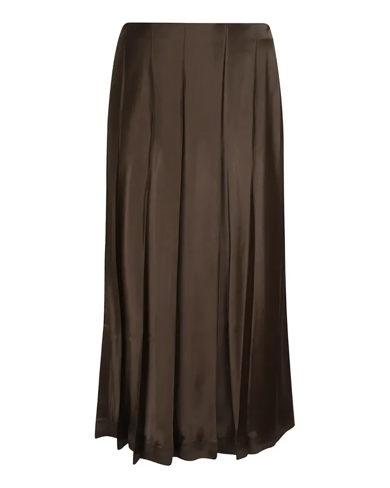 Vince satin-finish pleated skirt - Braun Braun
