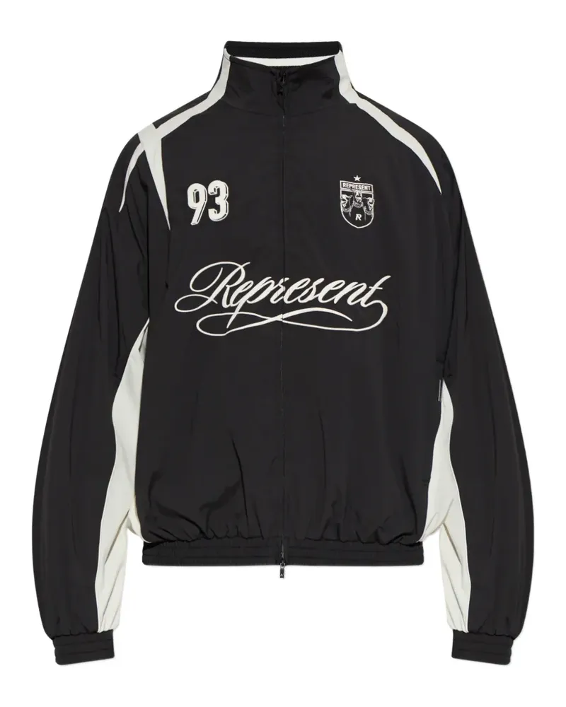 REPRESENT logo-embroidered panelled jacket - Schwarz Schwarz