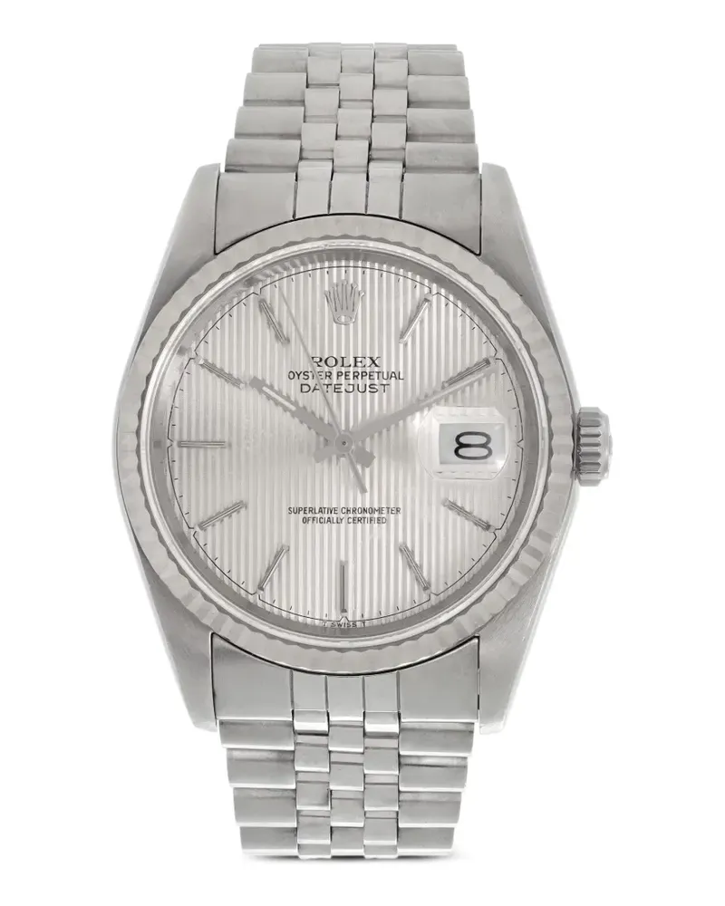 Rolex Datejust Armbanduhr aus Stahl 36mm - Silber Silber