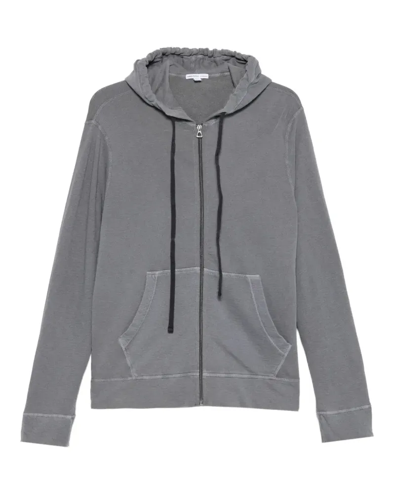 James Perse zip-up drawstring hoodie - Grau Grau