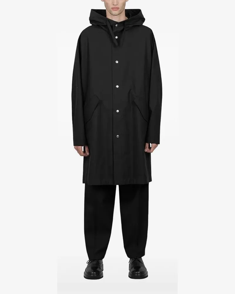 Jil Sander Regenmantel mit Kapuze - Schwarz Schwarz