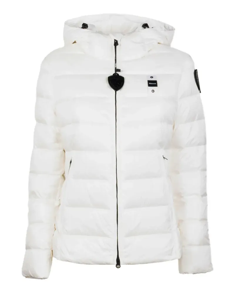 Blauer hooded quilted jacket - Weiß Weiß