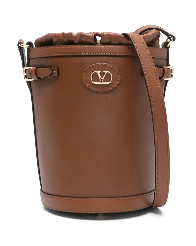 Valentino Garavani Antibes logo-plaque bucket bag - Braun Braun