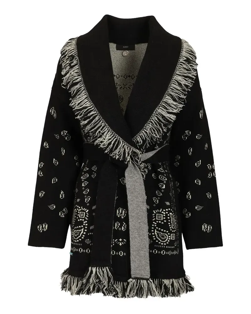 Alanui Cardigan mit Bandana-Muster - Schwarz Schwarz