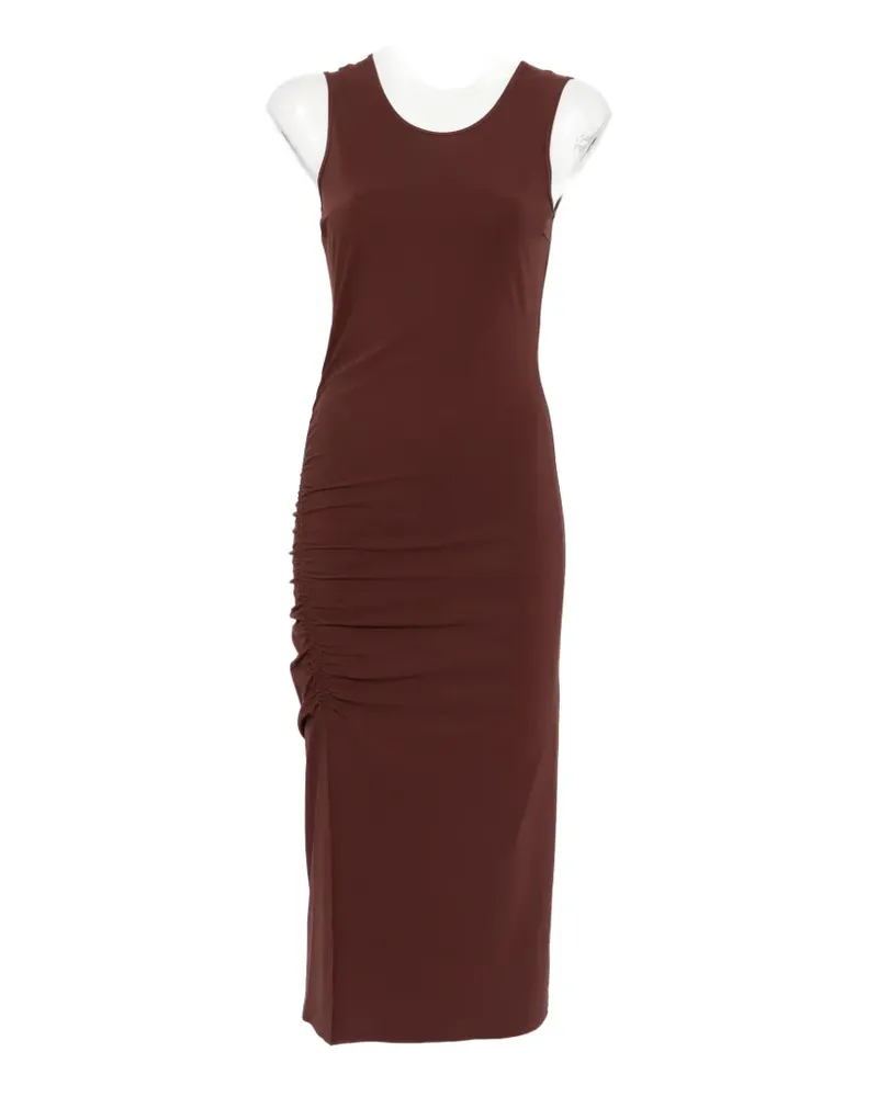 Patrizia Pepe ruched midi dress - Braun Braun