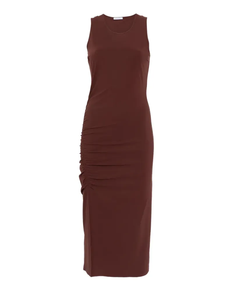 Patrizia Pepe ruched midi dress - Braun Braun