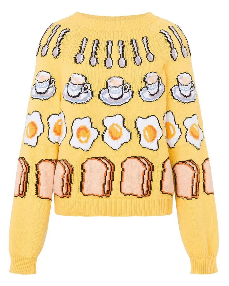 Moschino Pullover mit Jacquard - Gelb Gelb