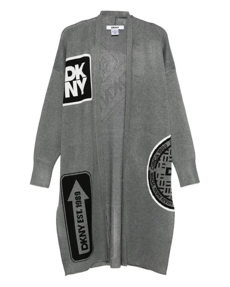 DKNY Jacquard-Cardigan mit Logo - Grau Grau