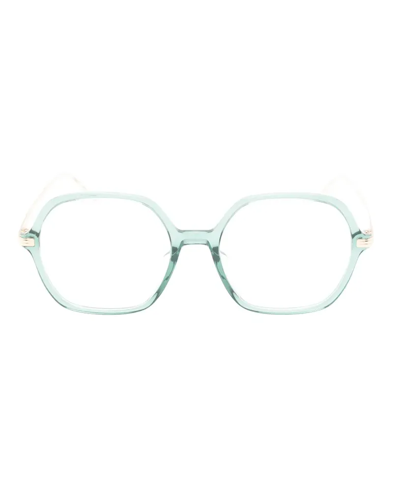 HUGO BOSS Brille mit geometrischem Gestell - Grün Grün