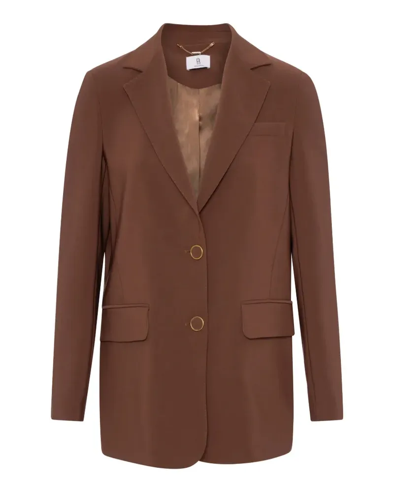 Fracomina Einreihiger Blazer mit Logo-Schild - Braun Braun
