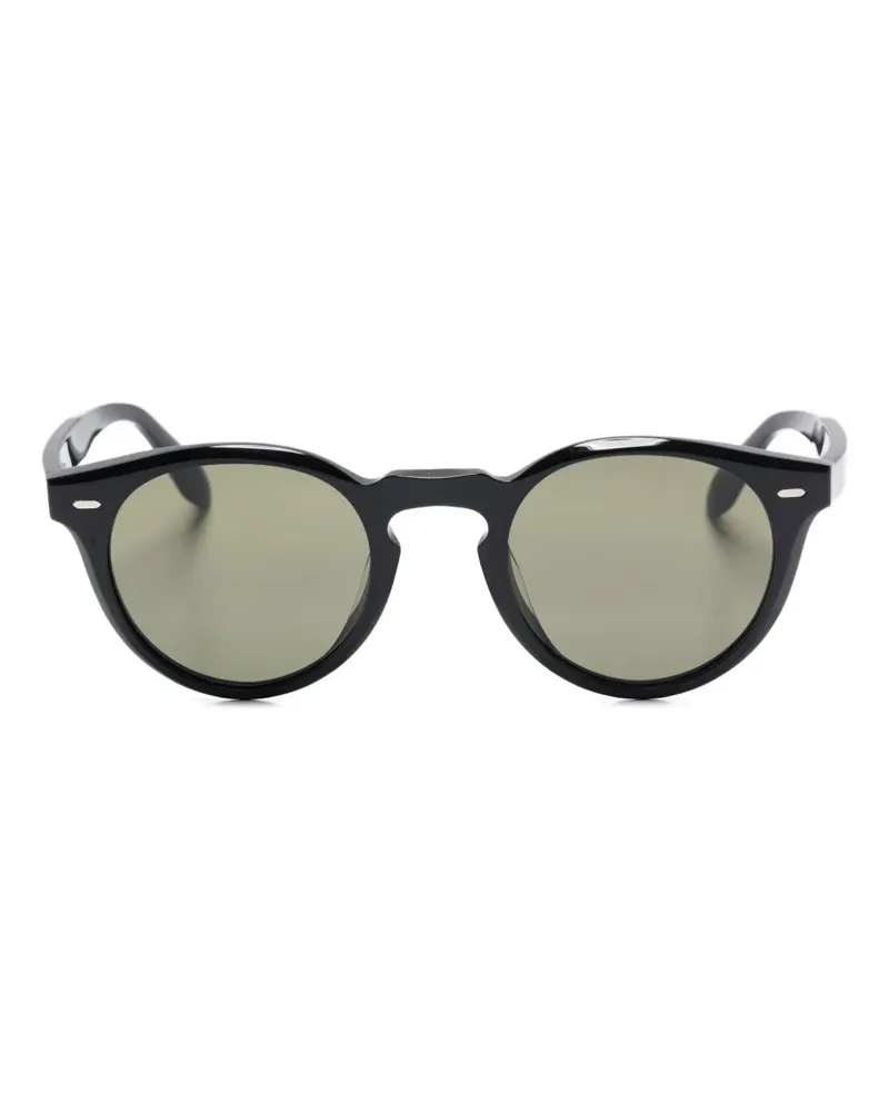 Oliver Peoples N.07 Sonnenbrille mit rundem Gestell - Schwarz Schwarz