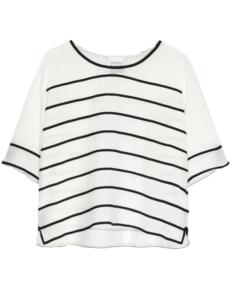Edward Achour T-Shirt aus Seide - Weiß Weiß