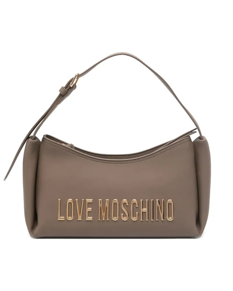 Moschino logo-lettering shoulder bag - Braun Braun