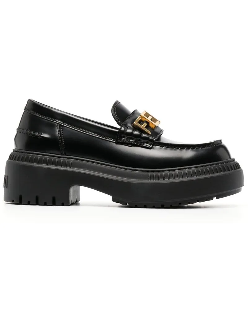 Fendi Loafer mit dicker Sohle - Schwarz Schwarz