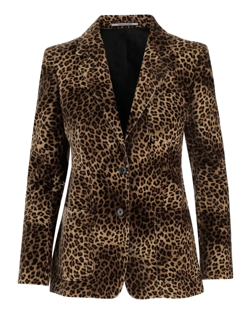 Tagliatore Samtsakko mit Leoparden-Print - Braun Braun