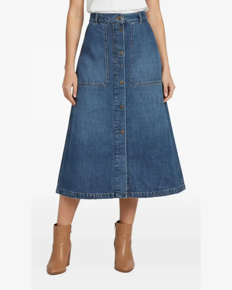 Max Mara Jeansrock mit Knöpfen - Blau Blau