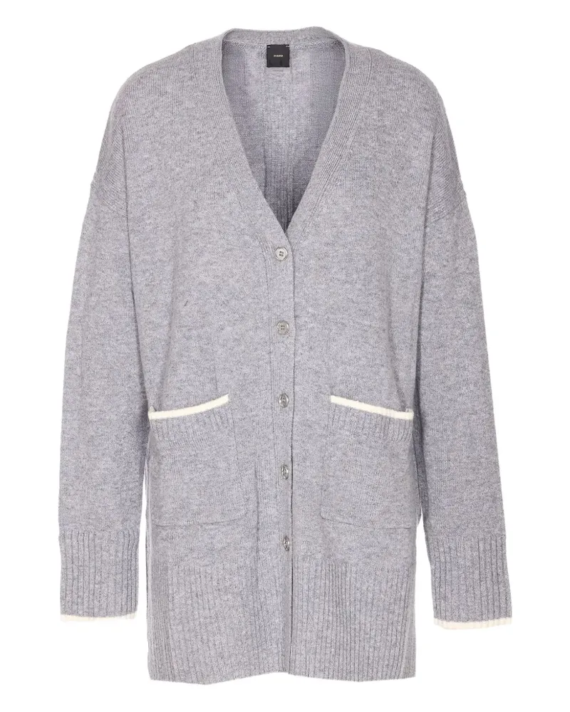 Pinko Gerippter Cardigan mit aufgesetzten Taschen - Grau Grau