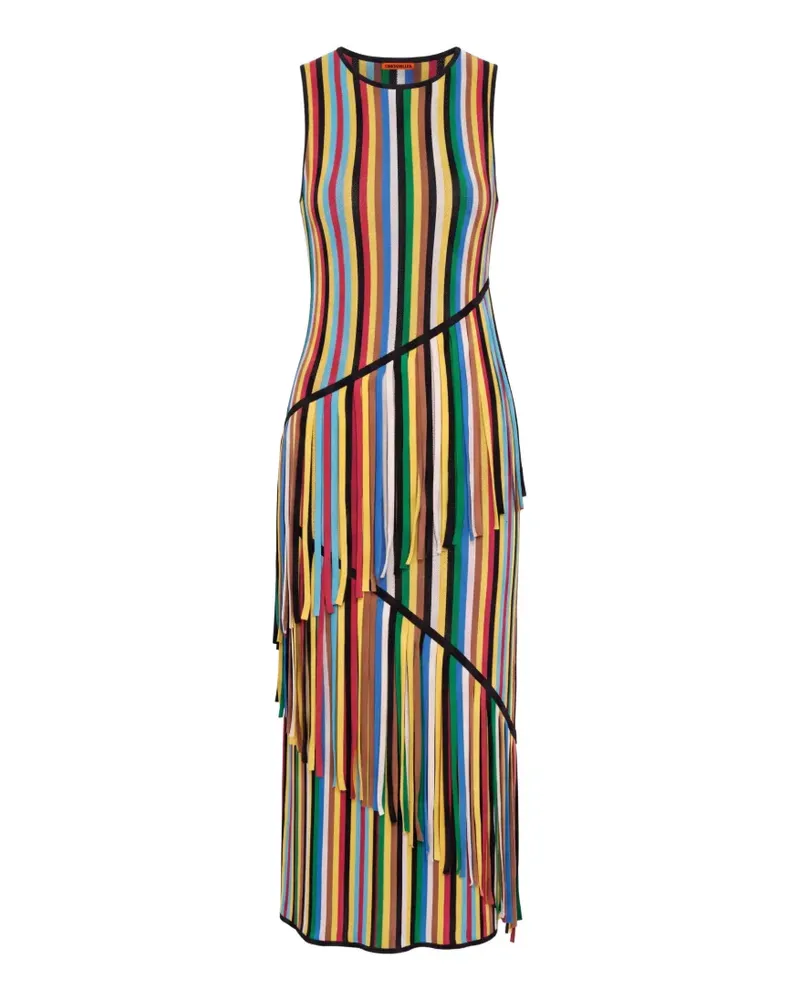 Simon Miller Spiral Maxikleid mit Fransen - Rot Rot