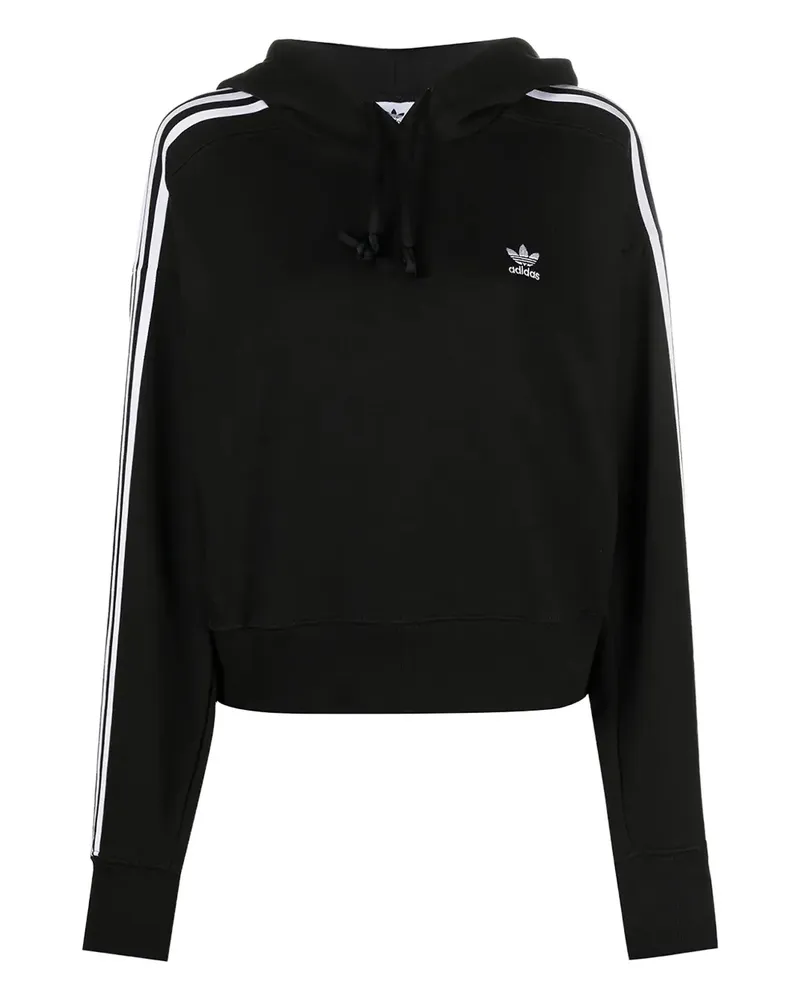adidas logo-embroidered hoodie - Schwarz Schwarz