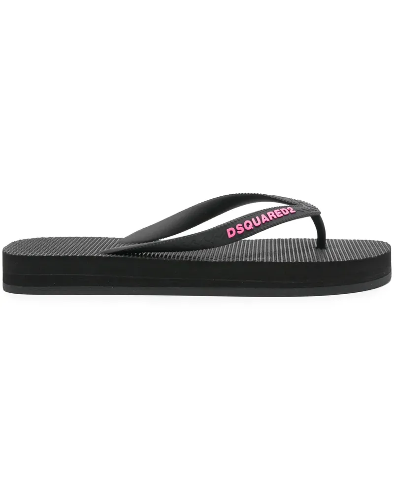 Dsquared2 Flip-Flops mit Logo - Schwarz Schwarz