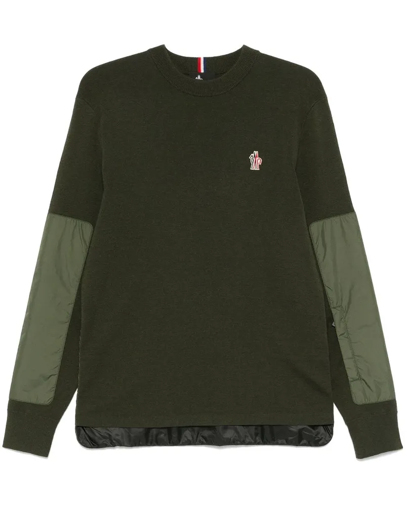Moncler Pullover mit Logo-Patch - Grün Grün