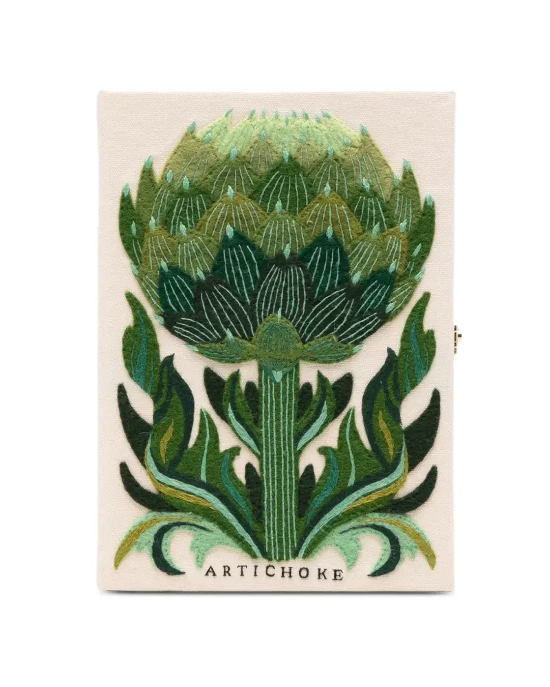 Olympia Le-Tan Artichoke Clutch mit Stickerei - Nude Nude