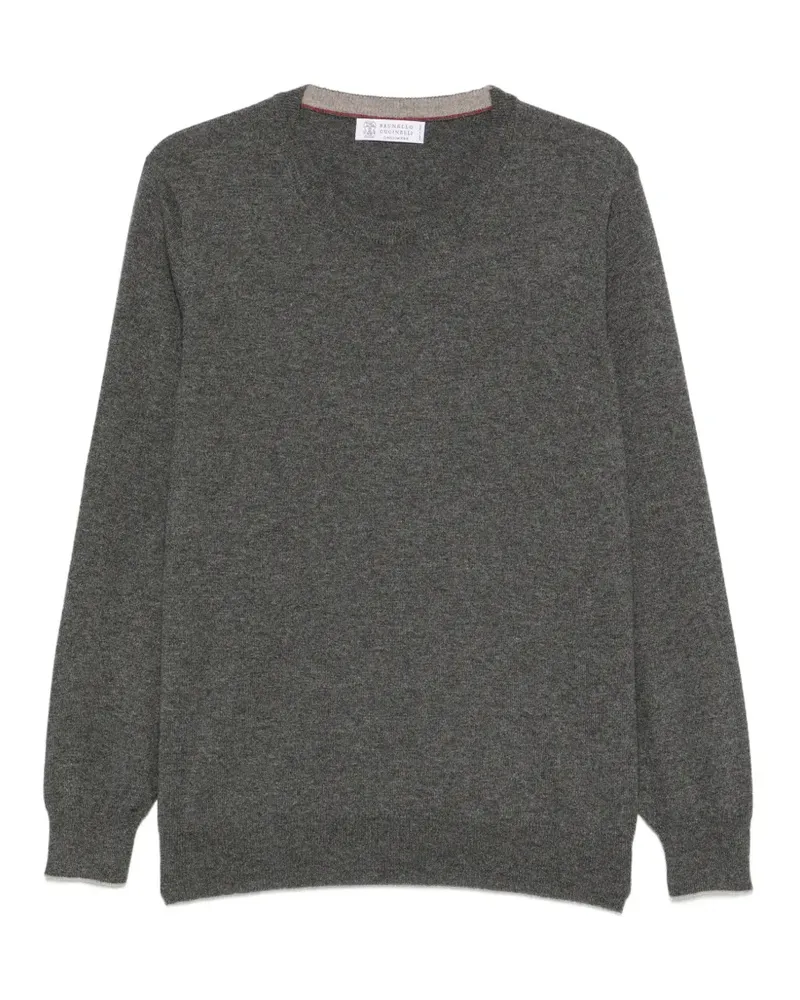 Brunello Cucinelli Fein gestrickter Pullover - Grau Grau