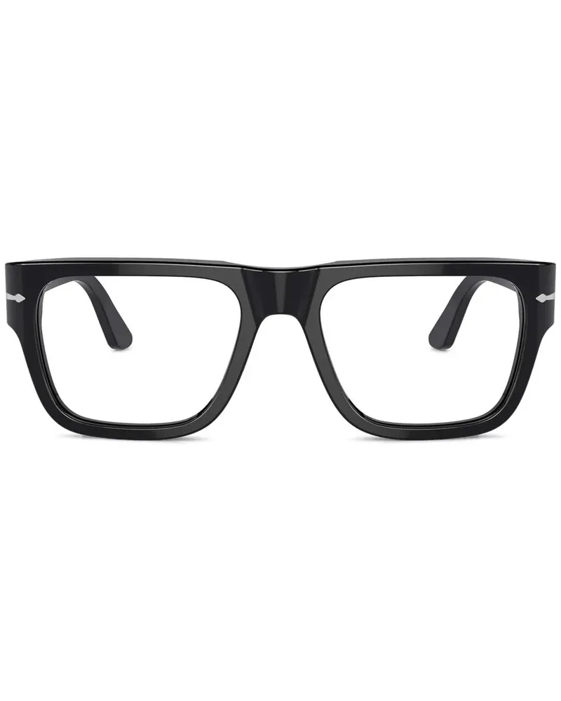 Persol Brille mit eckigem Gestell - Schwarz Schwarz