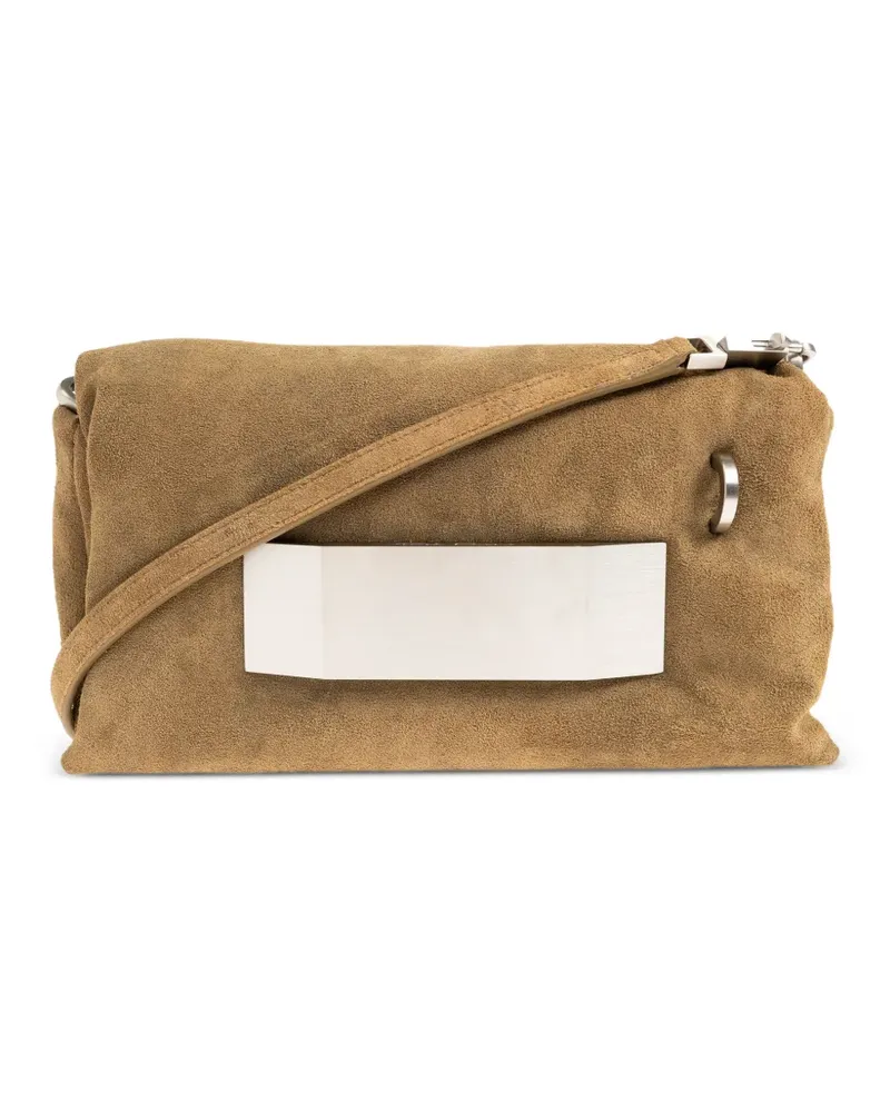 Rick Owens Temple Big Pillow Griffin metal-plaque clutch - Braun Braun