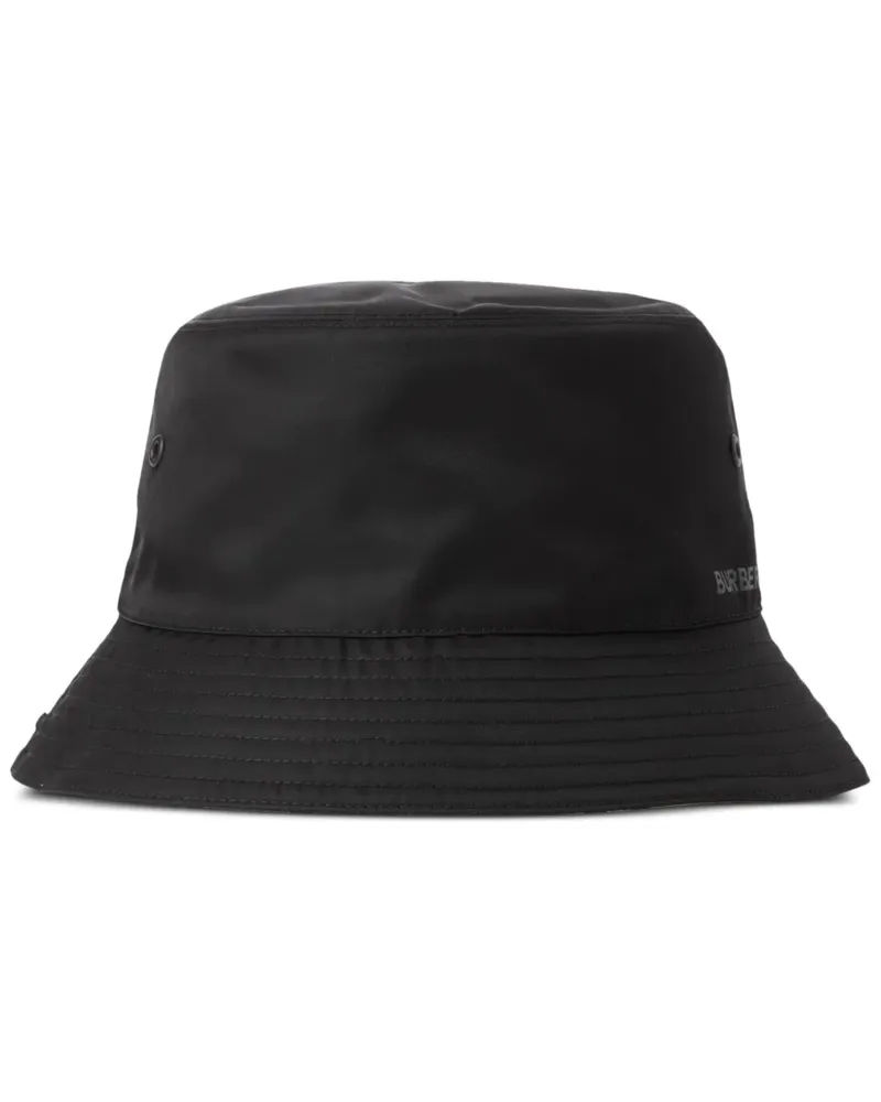 Burberry Wendbarer Fischerhut mit Logo-Print - Schwarz Schwarz