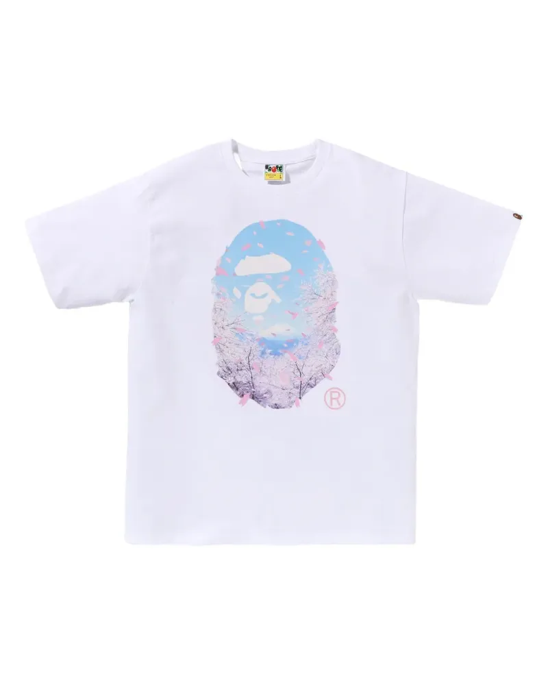 BAPE T-Shirt mit Blumenprint - Weiß Weiß