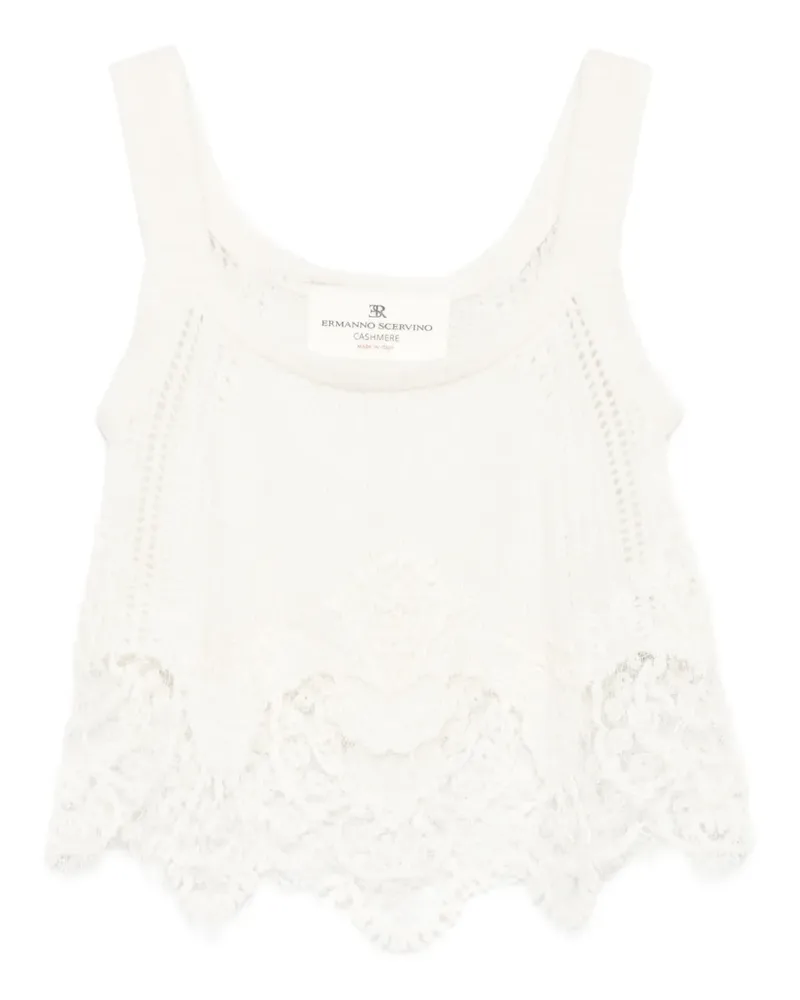 Ermanno Scervino Strickoberteil mit Spitzenbesatz - Weiß Weiß