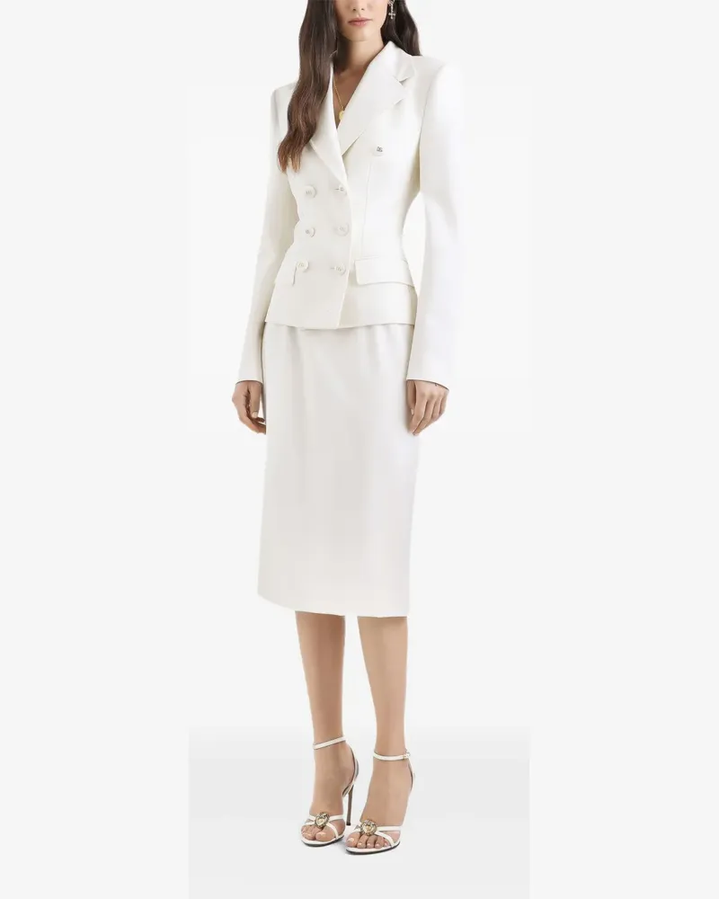 Dolce & Gabbana Mittellanger Bleistiftrock - Weiß Weiß