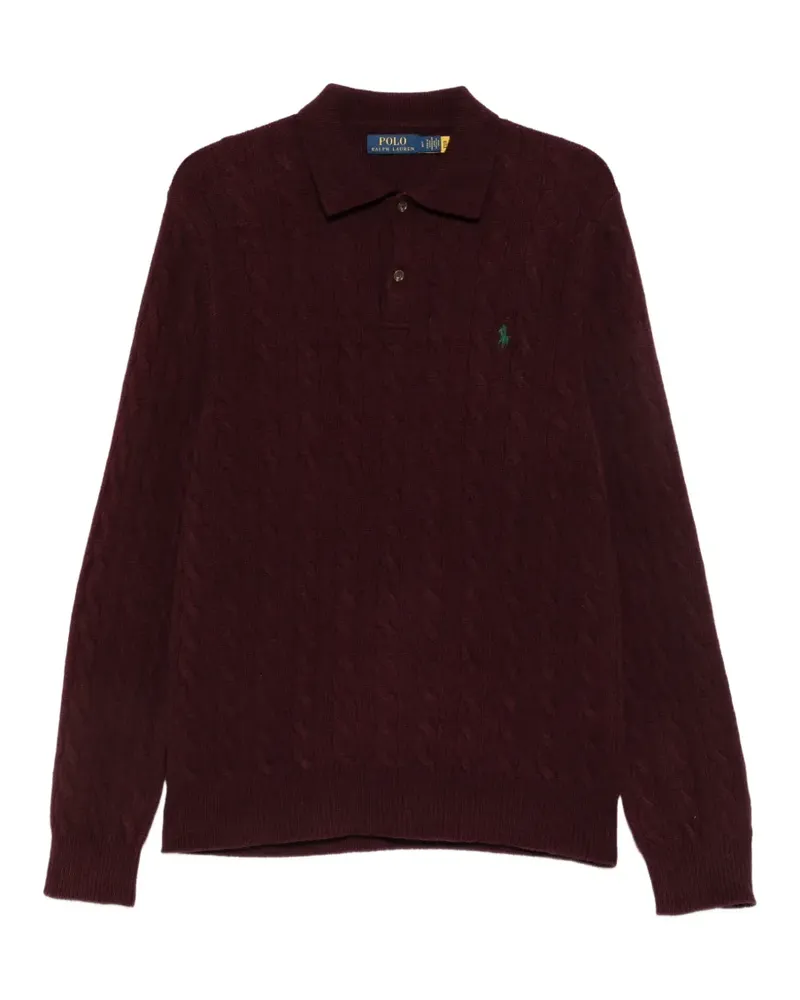 Ralph Lauren Polo-Pullover mit Zopfmuster - Rot Rot