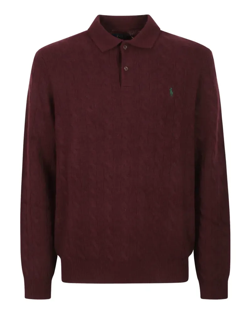 Ralph Lauren Polo-Pullover mit Zopfmuster - Rot Rot