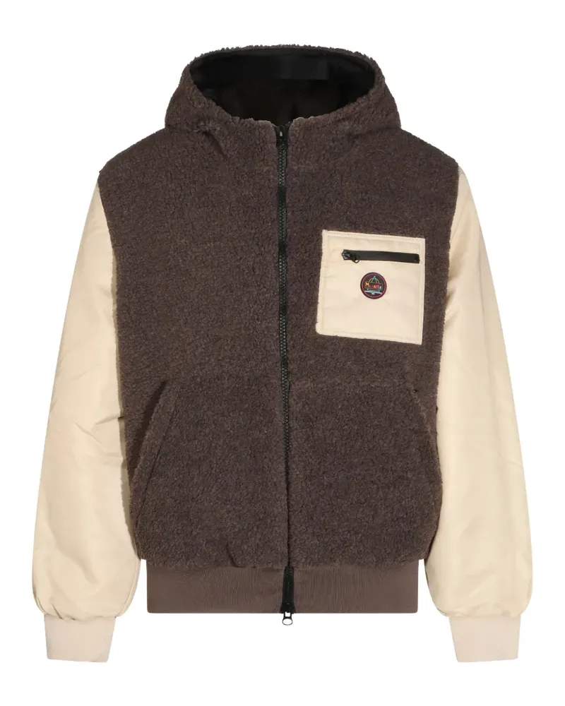 MAUNA KEA fleece-texture panelled jacket - Braun Braun