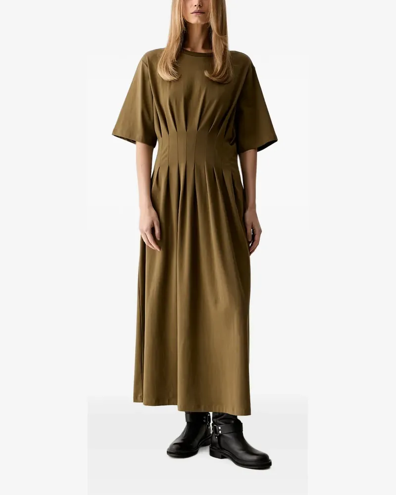 Gestuz GZinez pleated short-sleeve maxi dress - Grün Grün