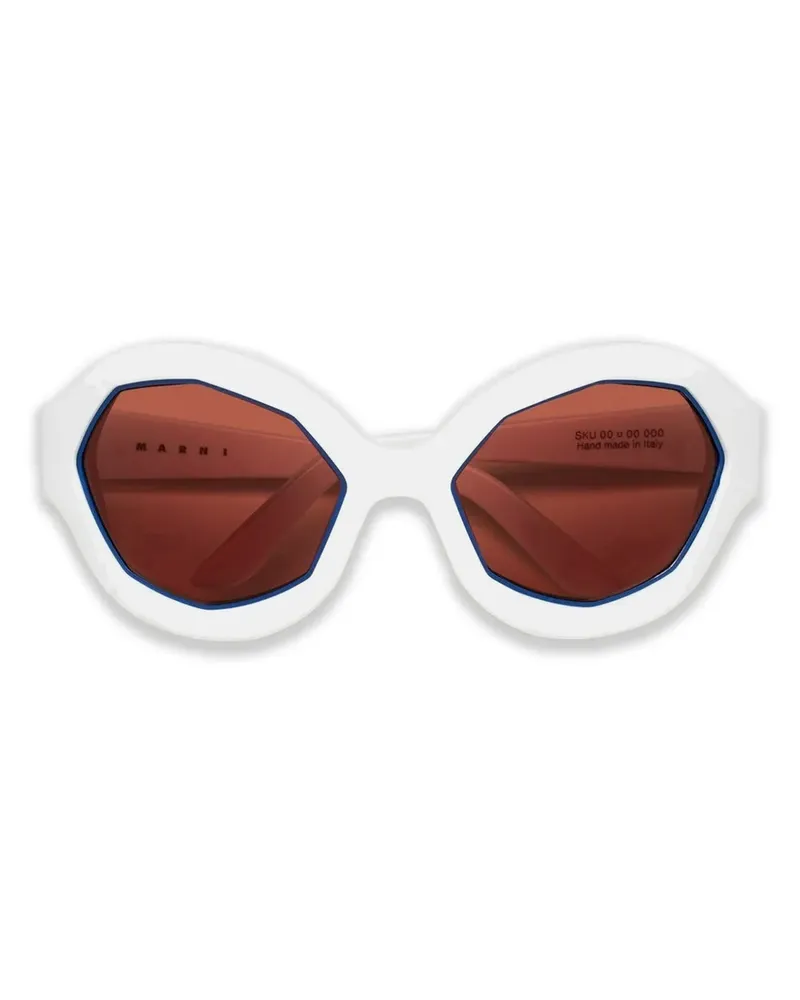 Marni Cumulus Sonnenbrille mit geometrischem Gestell - Weiß Weiß