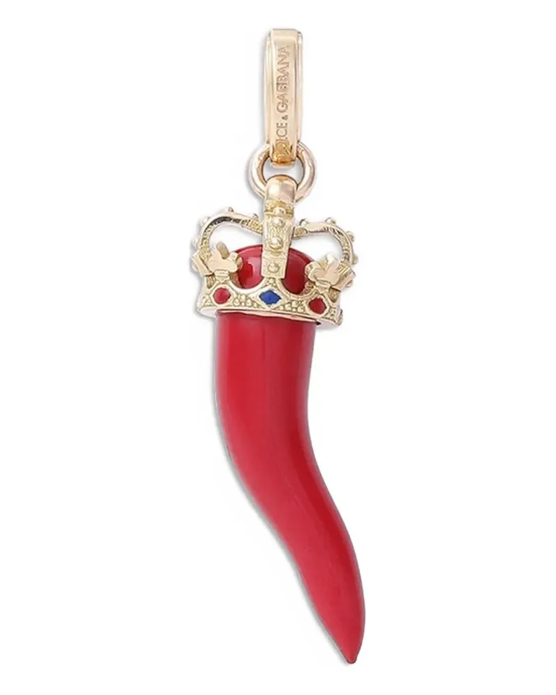 Dolce & Gabbana 18kt Good Luck Gelbgoldanhänger - Rot Rot