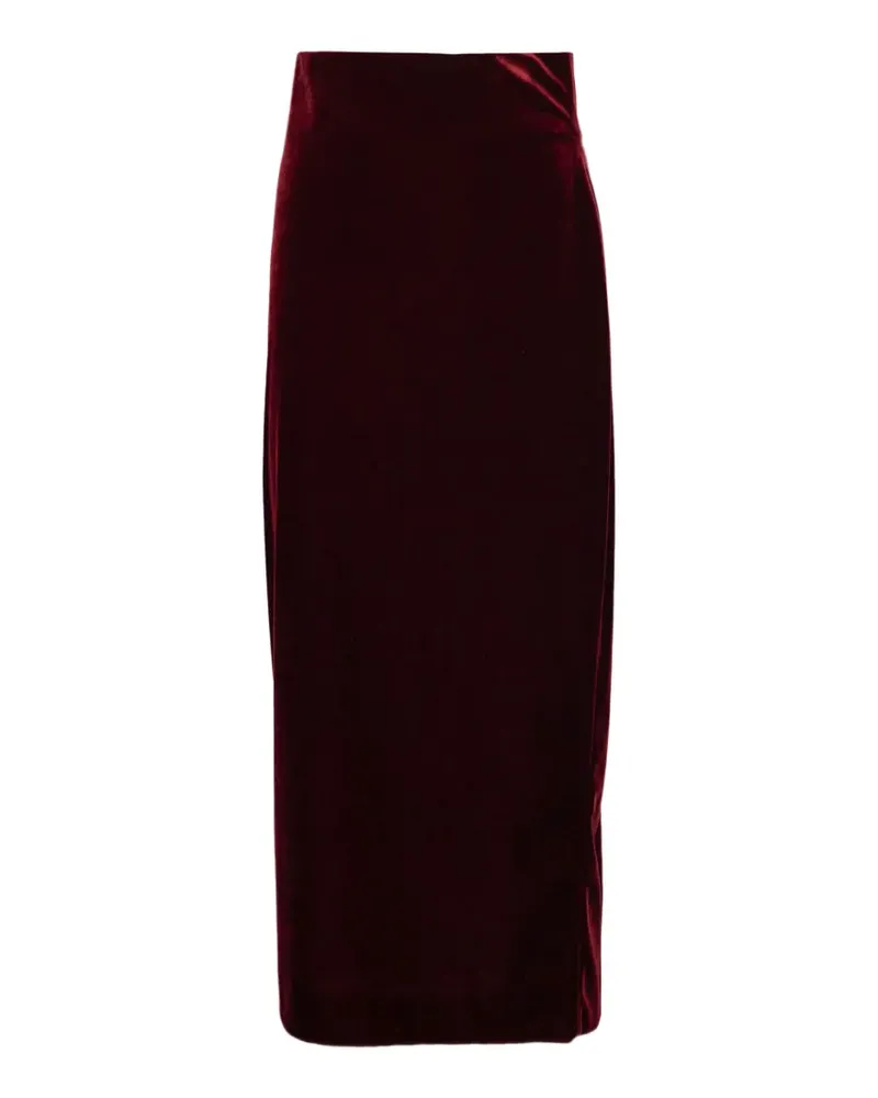 Alberta Ferretti high-waisted velvet maxi skirt - Rot Rot