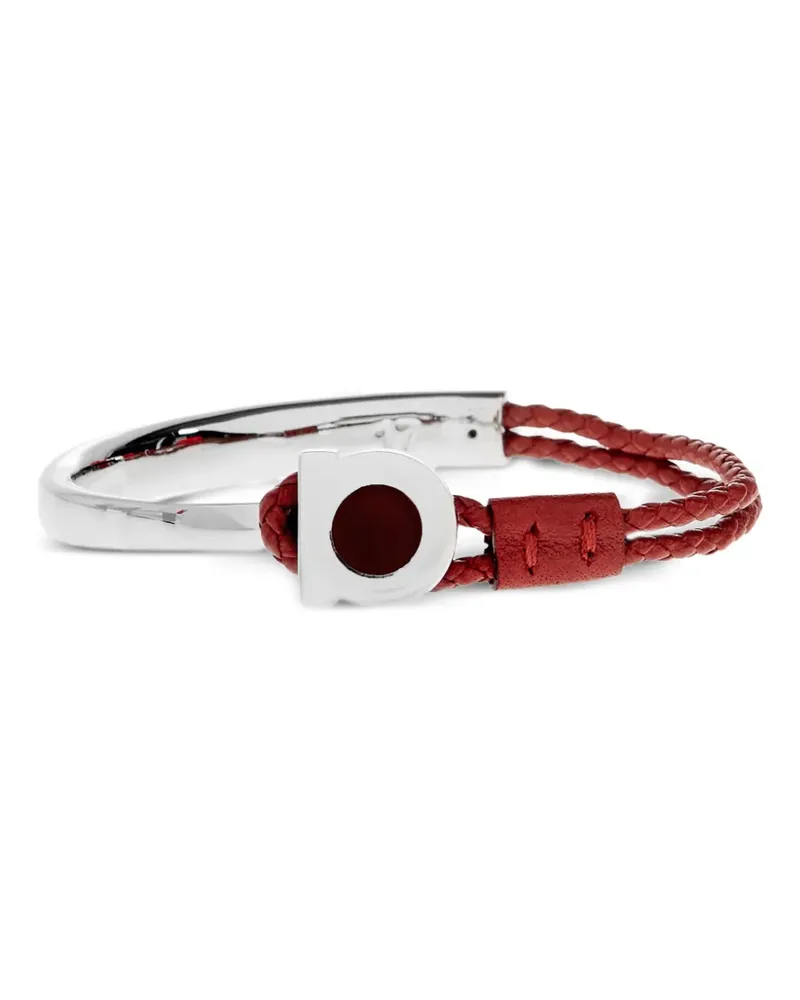 Ferragamo Gancini braided-leather bracelet - Silber Silber