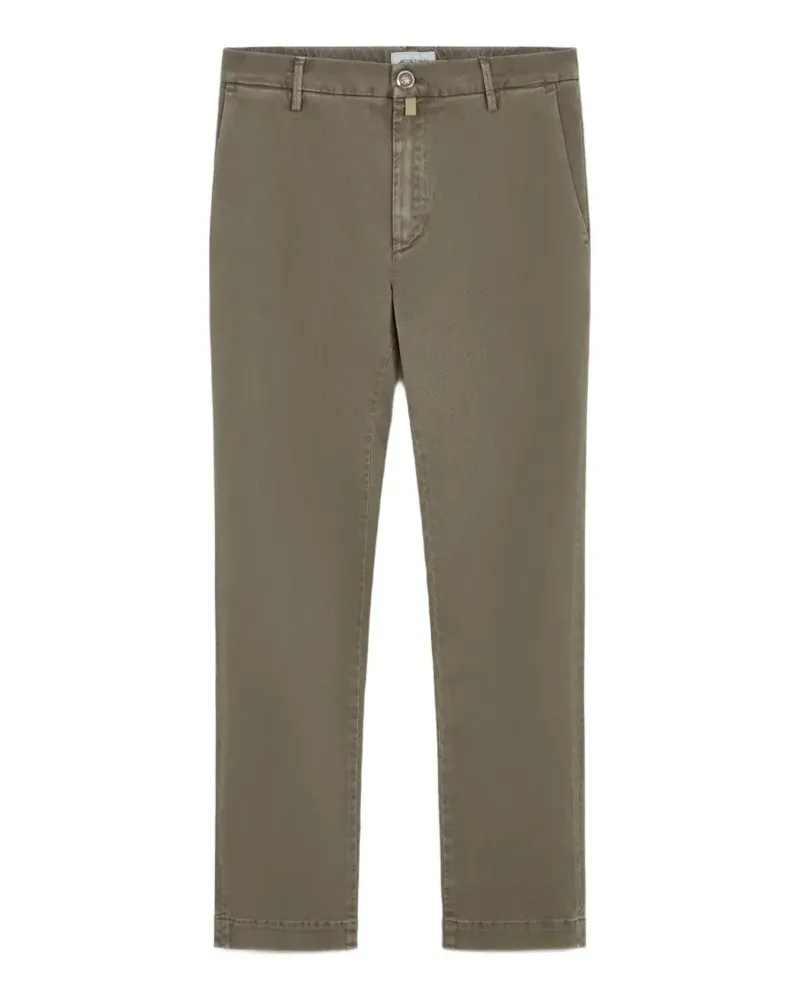 Jacob Cohën logo-patch cotton trousers - Grau Grau